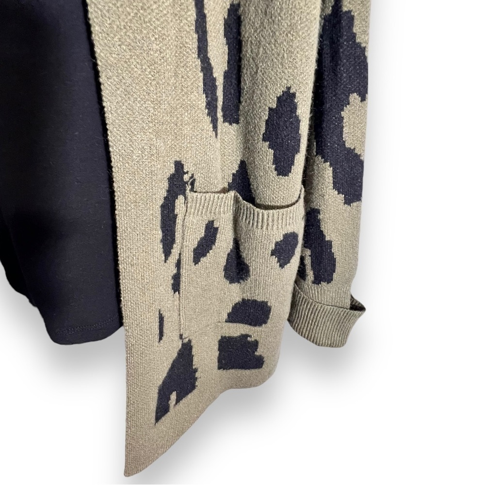 ZESICA Women’s Long Sleeve Open Front Leopard Print Cardigan Green Size Large - Picture 2 of 9